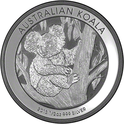 Reverse of 2013 Australian Half Ounce Silver Koala