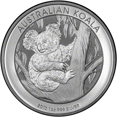 Reverse of 2013 Australian One Ounce Silver Koala