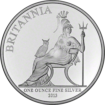 Reverse of 2013 Silver Proof Britannia