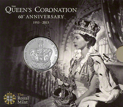 Obverse of 2013 Uncirculated Coronation Jubilee Crown Cover