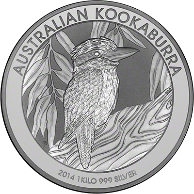 Reverse of 2014 Australian One Kilo Silver Kookaburra