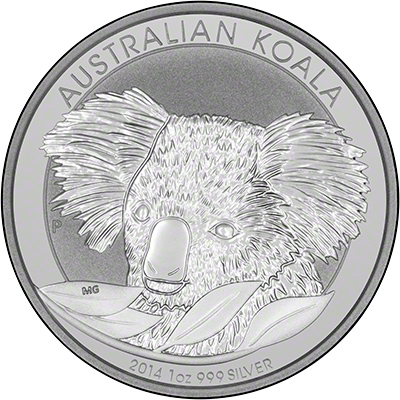 Reverse of 2014 Australian One Ounce Silver Koala