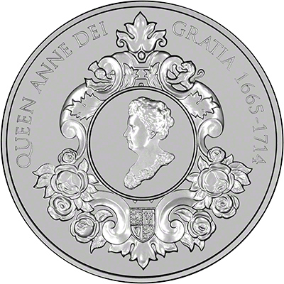 Reverse of 2014 Uncirculated Queen Anne £5 Crown