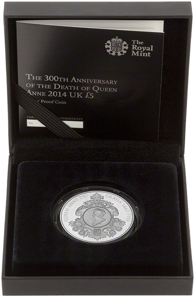 2014 Silver Proof Queen Anne £5 Crown in Box