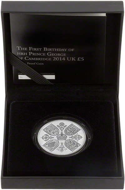 2014 Prince George's First Birthday £5 Crown in Presentation Box
