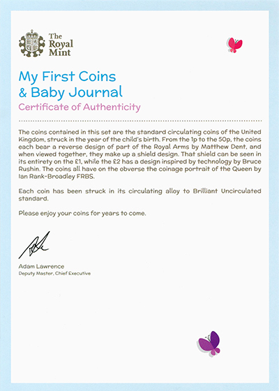 2014 Baby Journal Certificate Obverse