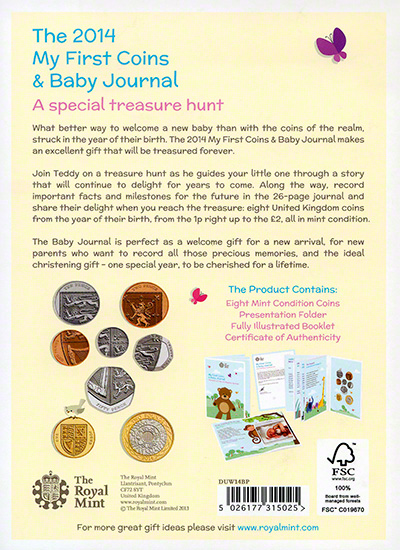 2014 Uncirculated 8 Coin Set in Special Baby Gift Pack