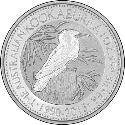 Reverse of 2015 Australian One Ounce Silver Kookaburra