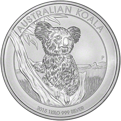 Obverse of 2015 One Kilo Silver Koala