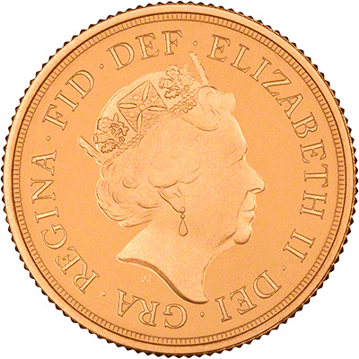 Obverse of 2015 Gold Sovereign