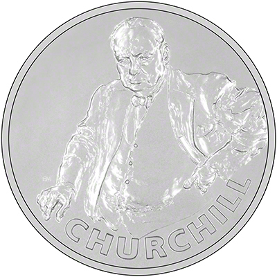Reverse of 2015 Sir Winston Churchill Silver Twenty Pound Coin