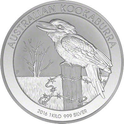 2016 Australian One Kilo Silver Kookaburra Reverse