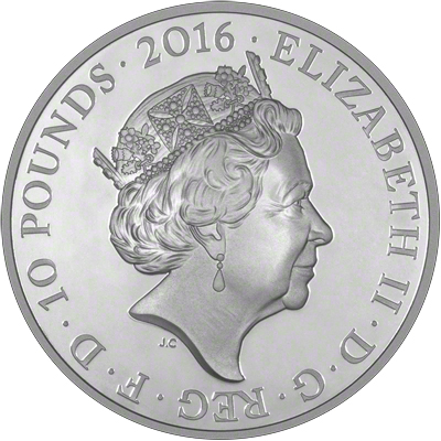 2016 Queen's 90th Birthday Silver Proof Five Ounce Coin Obverse