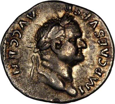 Portrait of Vespasian on Denarius