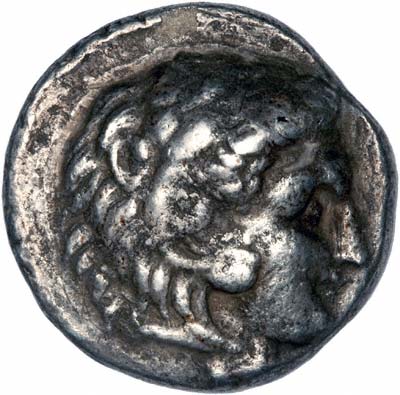 Obverse of Alexander Tetradrachm - Rhodes Mint