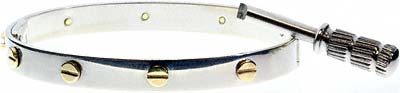 9ct Gold Bangle in White and Yellow Gold