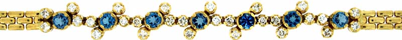 Fancy Diamond and Topaz Bracelet in 18ct Yellow Gold