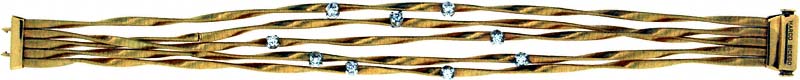 Five Strand Diamond Twist Bracelet