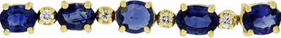 Sapphire and Diamond Bracelet in 18ct Yellow Gold