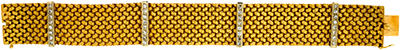 18ct Gold Bracelet Set With Diamond Bars