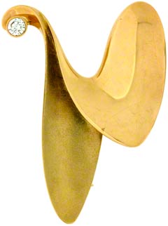 Second Hand 18ct Yellow Gold Diamond Brooch