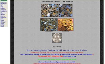 CarrConnection eBay Listing# 90225153667 1 Pound Foreign Coins 5 BIG Silver + 1 Gold GUARANTEED