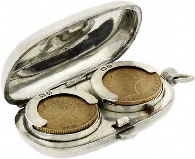 Open Georgian Silver Double Sovereign Case