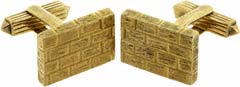 Brickwork 9ct Gold Cufflinks
