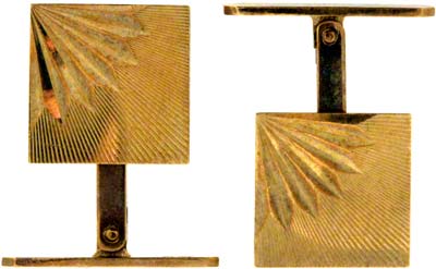 9ct Gold Cufflinks with Diamond Cut Fan