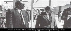 President Seretse Khama and Harry Oppenheimer Open the Orapa Mine