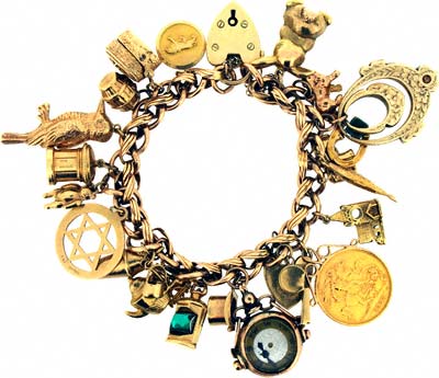 Gold Coin & Charm Bracelet