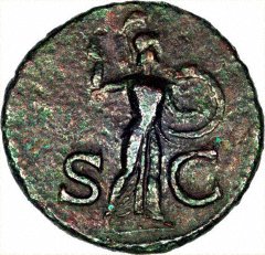 Minerva on Reverse of Bronze As of Claudius