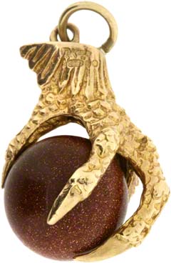 Second Hand Claw with Goldstone Ball