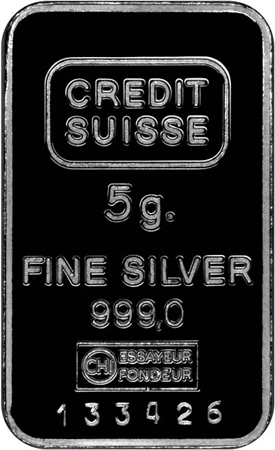 Credit Suisse 5 gram Silver Bar