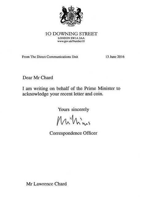 Letter from 10 Downing Street