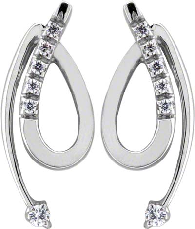 Second Hand Fancy Diamond Cluster Ear-Rings