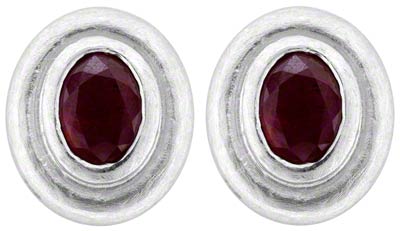 Ruby Rim Set 18ct White Gold Ear-Rings