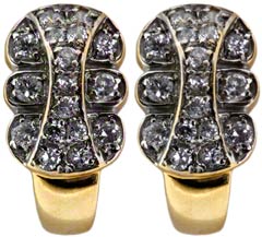 Diamond Set Ear-Rings in 18ct Yellow Gold
