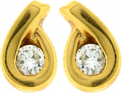 0.36ct Diamond Ear-Rings in 18ct Yellow Gold