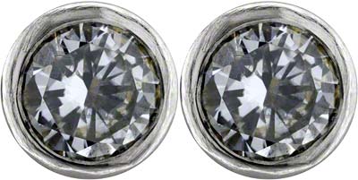 Rim Set 0.43ct Diamond Ear-Rings in Platinum