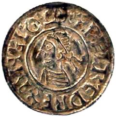 Obverse of Ethelred II Silver Penny