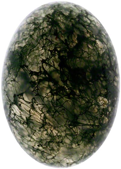 14x10mm Oval Cabochon Moss Agate
