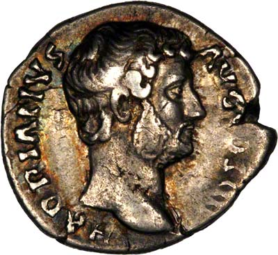 Portrait of Hadrian on Denarius