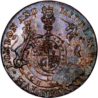 Reverse of 1791 Halfpenny Token