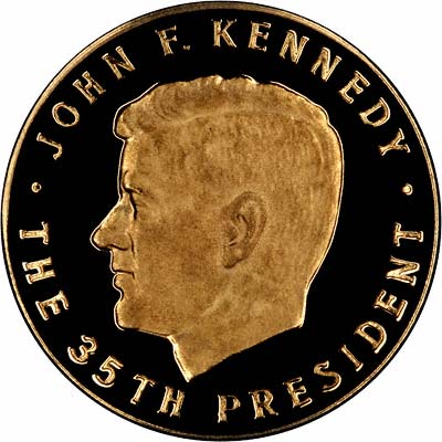 Obverse of Kennedy - The 35th President Gold Medallion