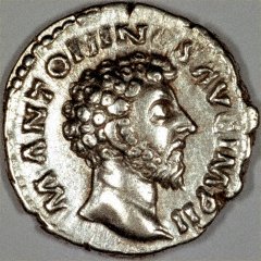 Portrait of Marcus Aurelius on a Silver Denarius