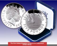 1999 Silver Proof Millennium Crown in Box
