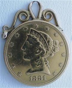 Obverse of USA Half Eagle 5 Dollars 1881