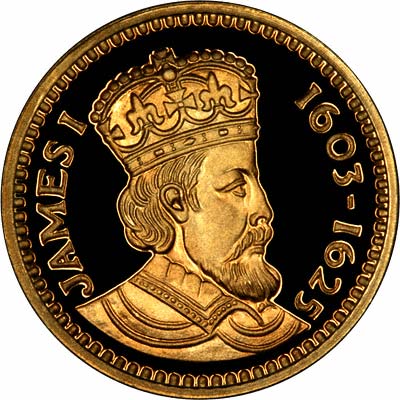 James I on Obverse of 'Our Royal Sovereigns' Medallion by Danbury Mint
