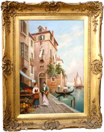 Oil Painting by Trevor Haddon - A Venetian Street Scene